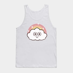 cute rainbow cloud doodle drawing Tank Top